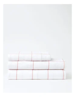 Window Pane Jersey Sheet Set Pink/White