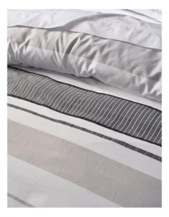 Porter Stripe Cotton Quilt Cover Set Ash -Bedding Shop 882575290 882574930 3 1 720x928