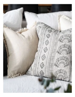 Aish Linen Cushion 55cm Charcoal/Natural -Bedding Shop 883787140 2 720x928