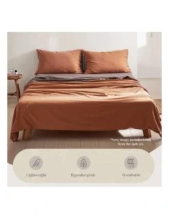 Cotton Double Sheet Set In Orange/Brown -Bedding Shop 884106820 5 720x928