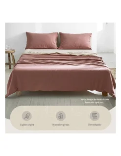 Cotton Double Sheet Set In Vanilla Rhubarb -Bedding Shop 884106910 5 720x928