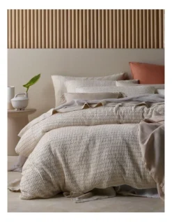 Waffle Quilt Cover In Cream