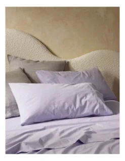 250TC Stonewashed Cotton Sheet Set In Purple Heather