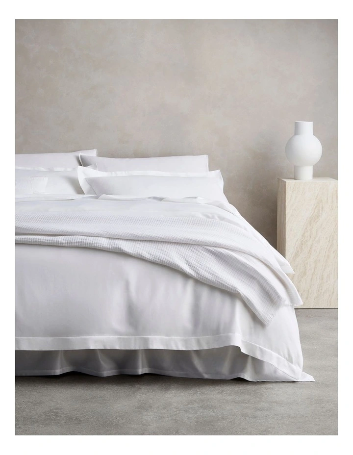 Tencel Lyocell Fibre & Cotton Quilt Cover Set In White 3 Tencel Lyocell Fibre & Cotton Quilt Cover Set In White