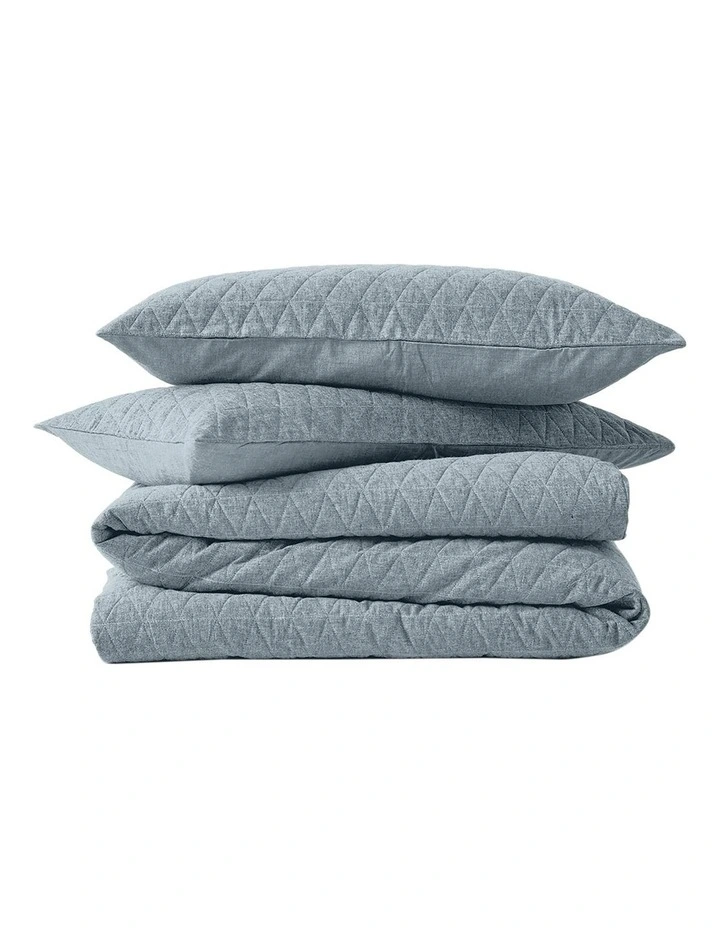 Chambray Quilted Bedlinen Collection Bluestone 5 Chambray Quilted Bedlinen Collection Bluestone - Image 3