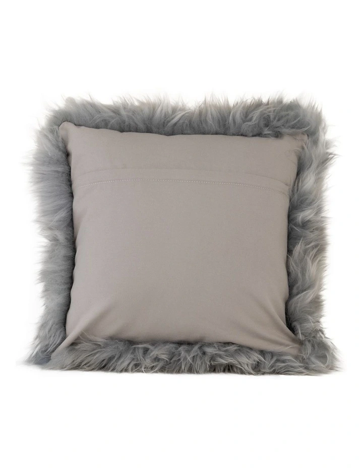 New Zealand Sheepskin Cushion Cover In Grey 4 New Zealand Sheepskin Cushion Cover In Grey - Image 2