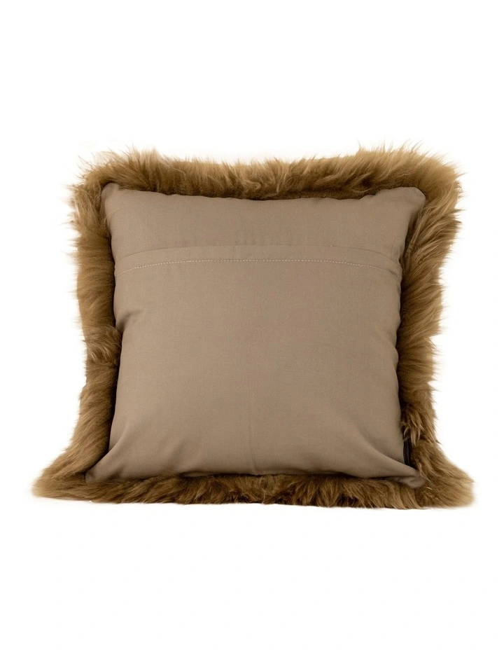 New Zealand Sheepskin Cushion Cover In Mocha 4 New Zealand Sheepskin Cushion Cover In Mocha - Image 2