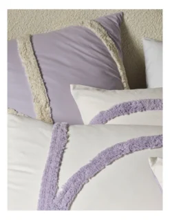 Karter Tufted Quilt Cover Set In Purple/Cream -Bedding Shop 907276960 907276420 3 720x928