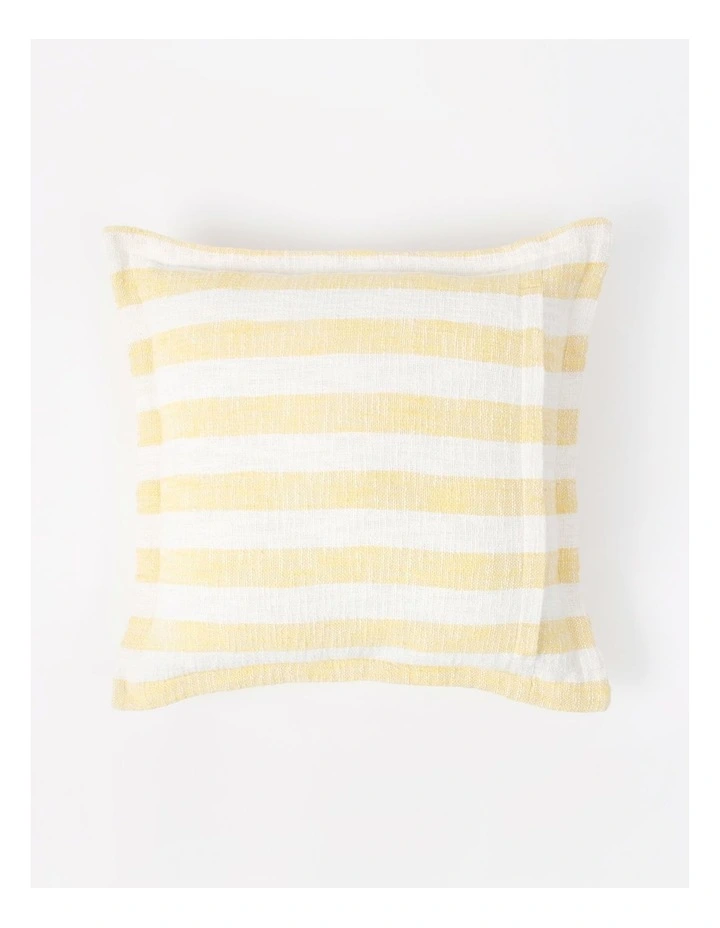 Gower Striped Cotton Cushion 50x50cm In Golden Haze 4 Gower Striped Cotton Cushion 50x50cm In Golden Haze - Image 2
