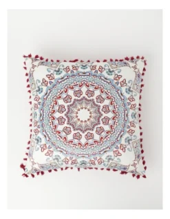 Heritage Coberta Medallion Velvet Tassled Cushion 50cm X 50cm In Multi