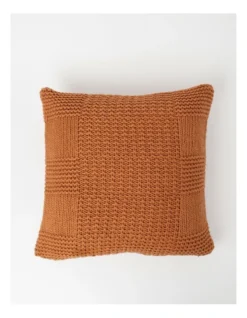 Bayside Knitted Cushion 50X50 Cm In Bran Brown
