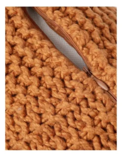 Bayside Knitted Cushion 50X50 Cm In Bran Brown -Bedding Shop 911613610 4 720x928