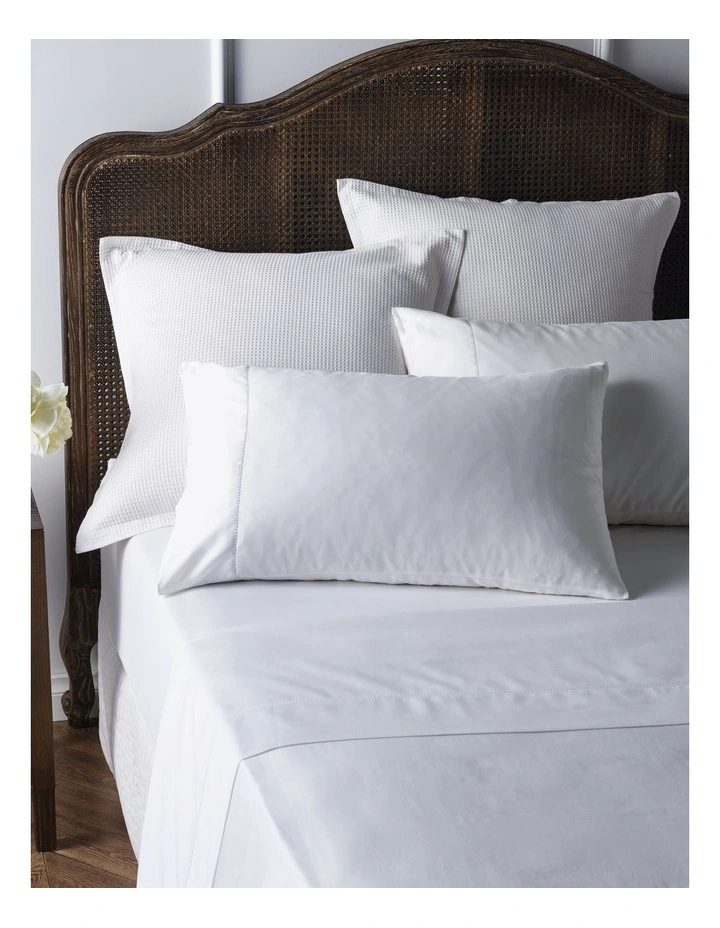 Heritage Diana 400TC Egyptian Cotton Sateen 50cm Sheet Set In White 3 Heritage Diana 400TC Egyptian Cotton Sateen 50cm Sheet Set In White