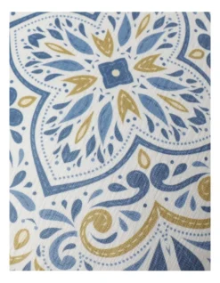 Heritage Korella Roman Medallion Print Chenille Cushion 50x50cm In Blue -Bedding Shop 915040810 3 720x928