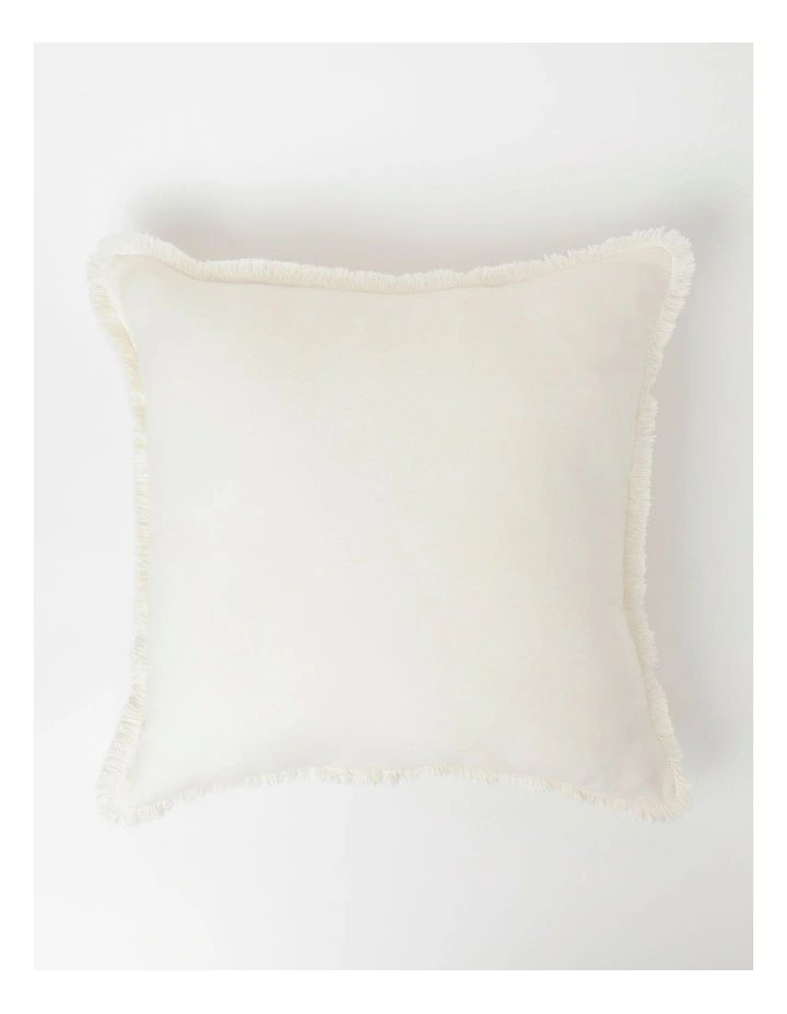 Boardwalk Linen Frayed Edge Cushion 50x50 Cm In White 3 Boardwalk Linen Frayed Edge Cushion 50x50 Cm In White