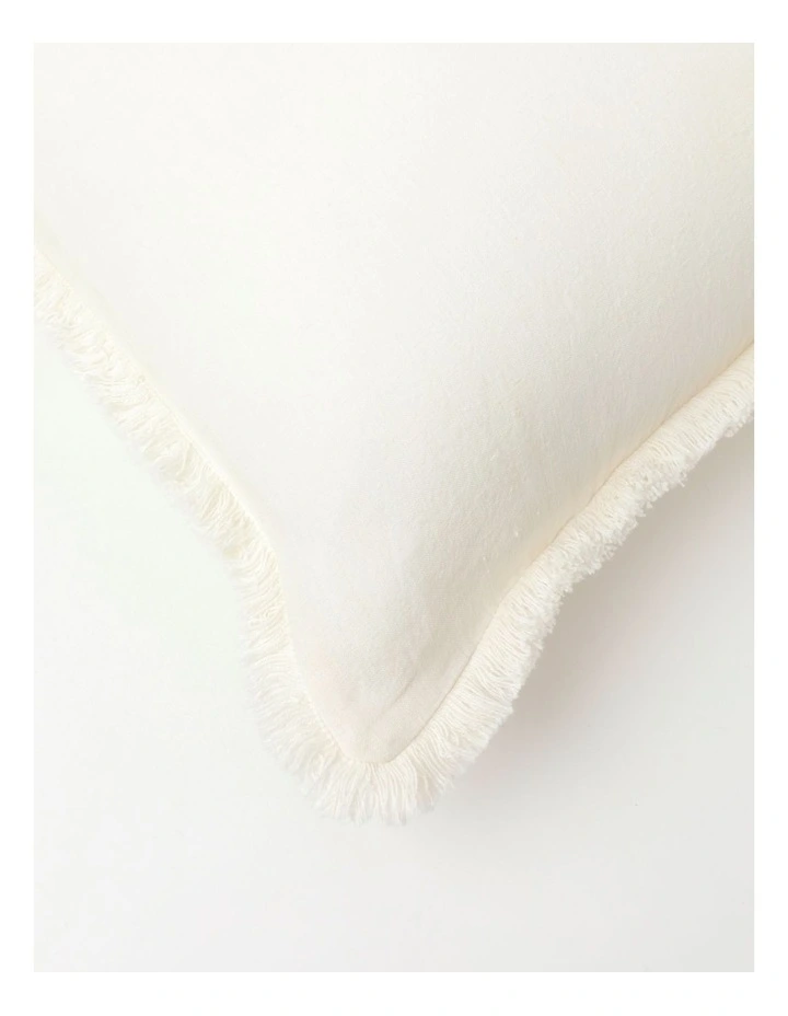 Boardwalk Linen Frayed Edge Cushion 50x50 Cm In White 4 Boardwalk Linen Frayed Edge Cushion 50x50 Cm In White - Image 2