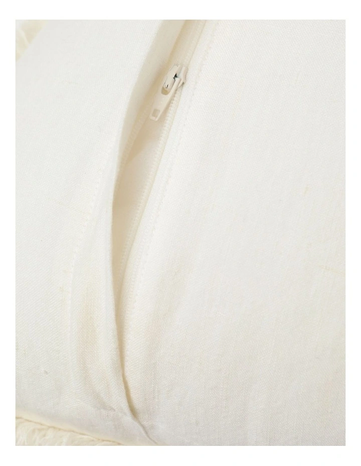 Boardwalk Linen Frayed Edge Cushion 50x50 Cm In White 6 Boardwalk Linen Frayed Edge Cushion 50x50 Cm In White - Image 4