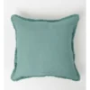 Boardwalk Linen Frayed Edge Cushion 50x50cm In Eucalyptus -Bedding Shop 915041080 1 720x928