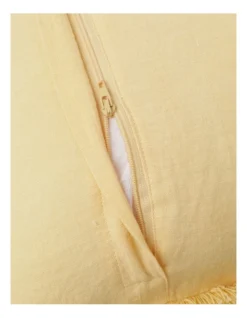 Boardwalk Linen Frayed Edge Cushion 50x50cm In Golden Haze -Bedding Shop 915041170 4 720x928