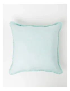 Boardwalk Linen Frayed Edge Cushion 50x50cm In Sea Mist