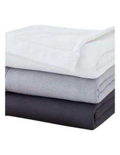 Calvin Klein Sherpa Rib Sweatshirt Throw In White Grey -Bedding Shop 919027810 919026550 3 1 720x928