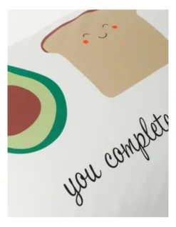 You Complete Me Avo & Toast Pillowcase In Assorted -Bedding Shop 921294550 2 720x928