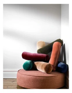 Luxury Velvet Bolster Cushion Cashew -Bedding Shop 925061500 3 720x928