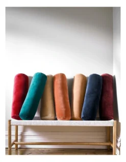 Luxury Velvet Bolster Cushion Cashew -Bedding Shop 925061500 4 720x928