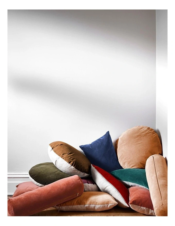 Luxury Velvet 55cm Round Cushion Auburn 4 Luxury Velvet 55cm Round Cushion Auburn - Image 2