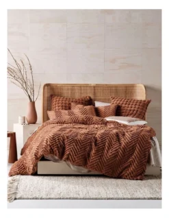 Linen House Fog Quilt Cover Set In Cinnamon