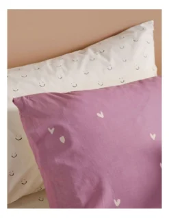 I Heart You Quilt Cover Set In Cream/Purple -Bedding Shop 929581750 6 720x928