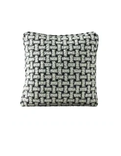 Arlo Boucle Cushion In Charcoal And Cream