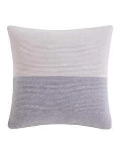 Calvin Klein Colourblock Rib Logo Cushion In Pale Grey/White