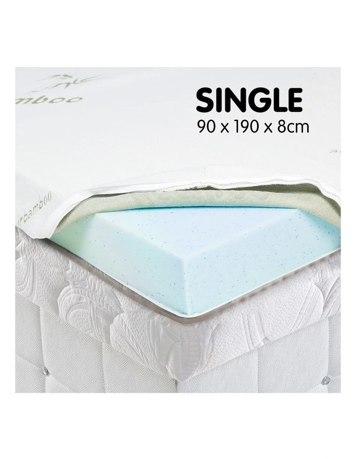 Cool Gel Memory Foam 8cm Mattress Topper Bamboo Fabric Cover Ecologic Single 4 Cool Gel Memory Foam 8cm Mattress Topper Bamboo Fabric Cover Ecologic Single - Image 2