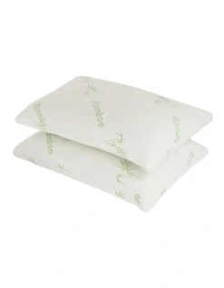 Bamboo Covered Memory Foam Pillow Twin Pack