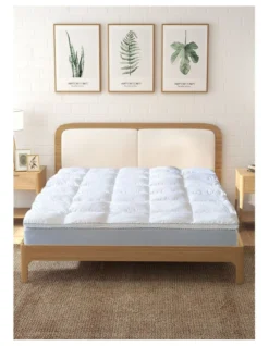 Luxury Bamboo Fabric Mattress Pad Topper Cover In White -Bedding Shop 950988970 3 1 720x928