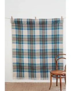 Heritage Collection Recycled Wool Scottish Tartan Blanket In Spring -Bedding Shop 951296500 3 720x928