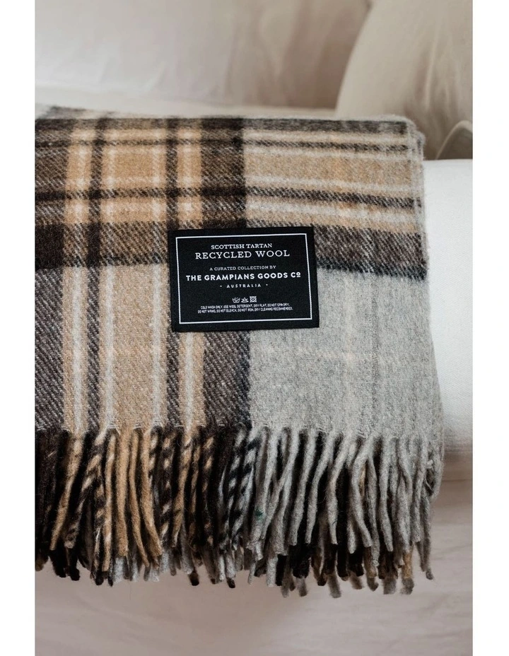 Heritage Collection Recycled Wool Scottish Tartan Blanket In Winter 3 Heritage Collection Recycled Wool Scottish Tartan Blanket In Winter