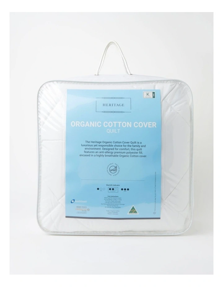 Heritage Organic Cotton Cover Quilt In White 3 Heritage Organic Cotton Cover Quilt In White