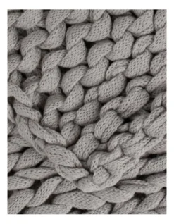 Chunky Knit Throw 130x180cm In Grey -Bedding Shop 957464920 3 720x928