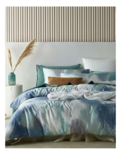 River Tencel Quilt Cover Set In Blue
