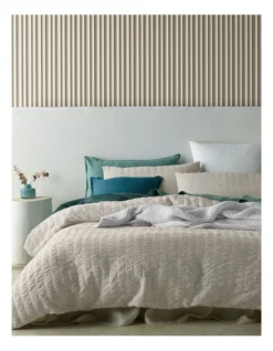 Mossman Seersucker Quilt Cover Set In Natural