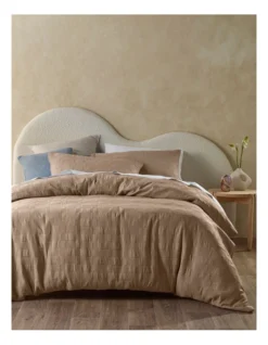 Denver Microfibre Stonewashed Quilt Cover Set In Sand