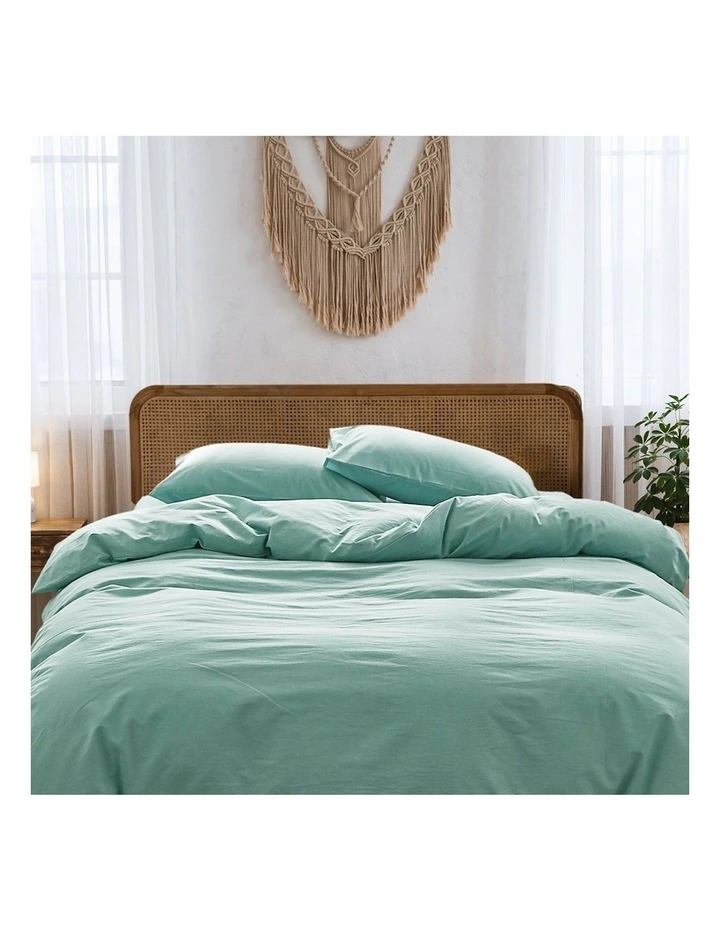 Double Duvet Cover Quilt Set In Green 4 Double Duvet Cover Quilt Set In Green - Image 2