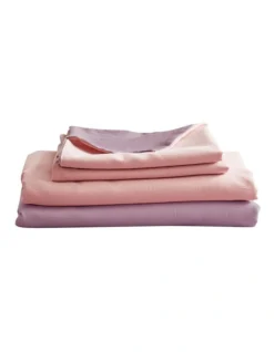 Single Size Bed Sheets Set In Pink/Purple