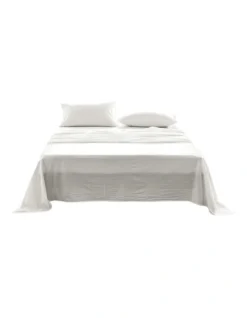 Single Size Bed Sheets In White