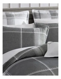 Cannon Charcoal Quilt Cover Set In Charcoal -Bedding Shop 975109870 3 720x928