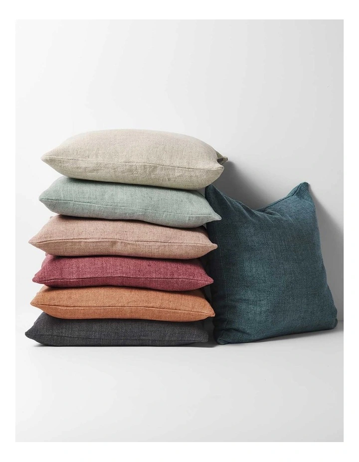 Heavy Linen Cushion In Bluestone 4 Heavy Linen Cushion In Bluestone - Image 2