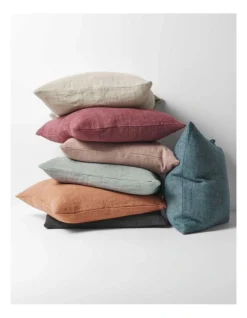 Heavy Linen Cushion In Black -Bedding Shop 976026790 3 720x928