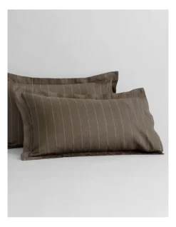 Abbotson Stripe Flat Sheet In Khaki -Bedding Shop 988991200 3 720x928